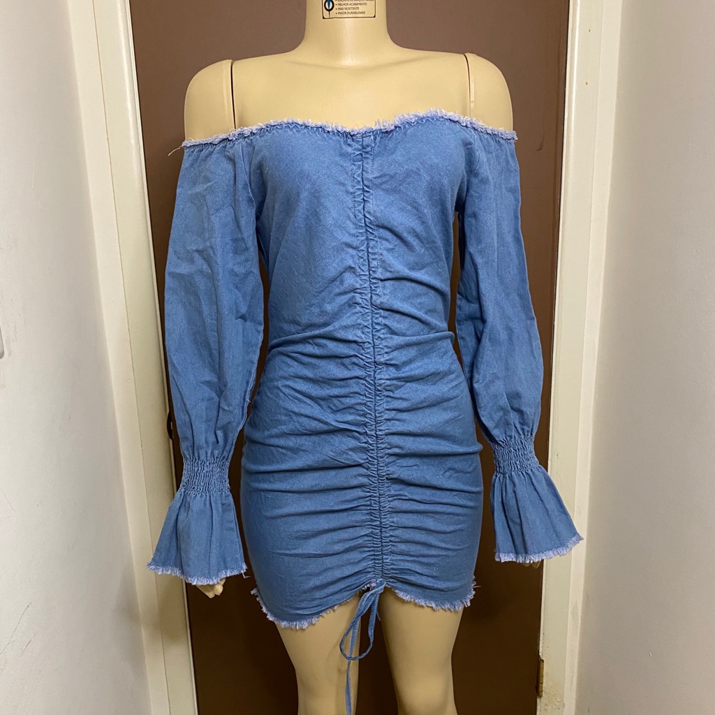 Denim Dress Off Shoulder
